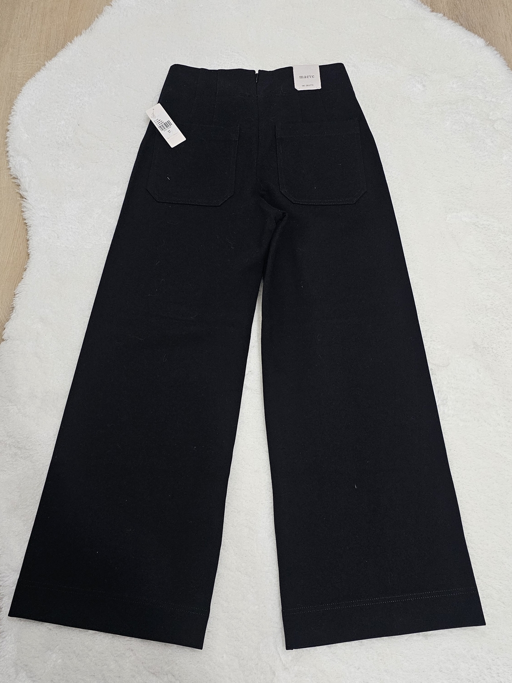 Maeve Colette Black Wide Leg Bow Pants Size 24 NWT Anthropologie Elegant Minimal - Picture 4 of 16